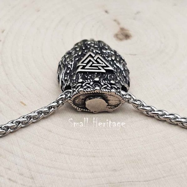 Bear Paw Viking Pendant Necklace – Stainless Steel Valknut Symbol Norse Jewelry