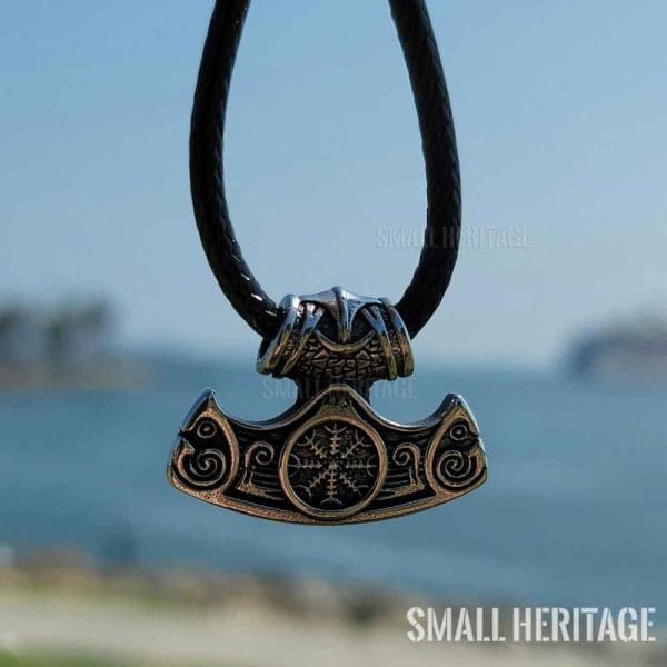 Stainless Steel Viking Mjolnir Necklace Norse Hammer Pendant Rope Men Women