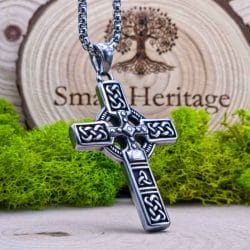 Cross Necklace Stainless Steel Celtic Style Pendant